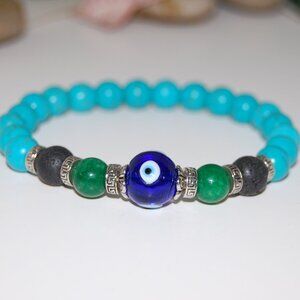 Evil Eye Bracelet,Gemstone Bracelet,Handmade Stone Beads Bracelet